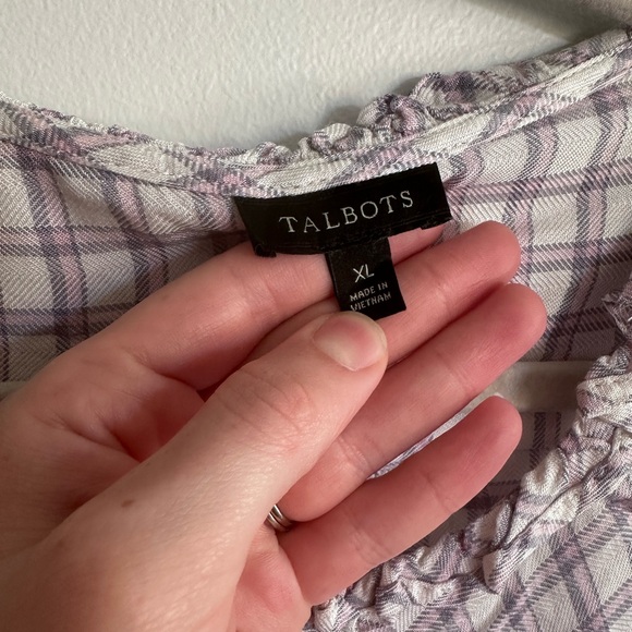 Talbots Barncore Plaid Button Up Shirt - Picture 4 of 5